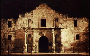 iconic photo of the 'chapel' at the alamo