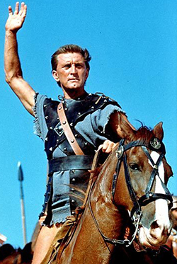 This is a photo of the 
iconic image of Spartacus. Kirk Douglas in the 1960 film 'Spartacus'.