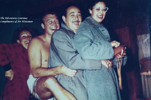 Toni, George, Art and his wife in self built steambath